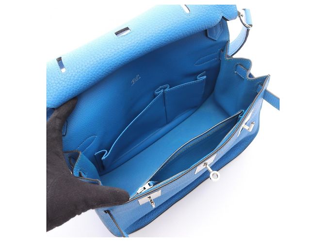 Hermès Borsa a Spalla Hermes Jypsiere 28 Blu - vista 3