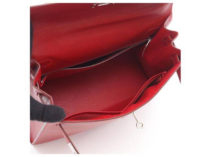 Hermès Borsa Hermes Kelly 28 Rouge Vif Rosso - vista 3