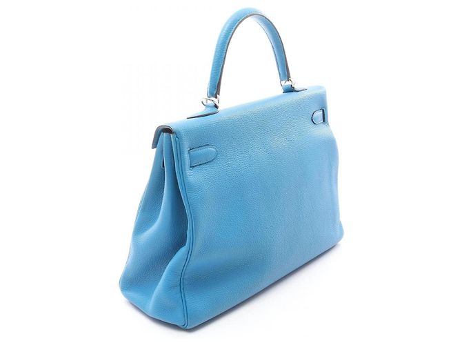 Hermès Borsa Hermes Kelly 35 in Blue Zanzibar - vista 2