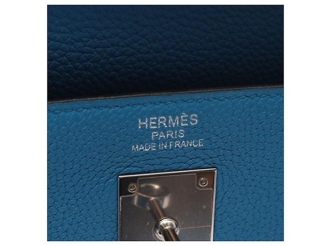 Hermès Borsa Hermes Kelly 35 in Blue Zanzibar - vista 4