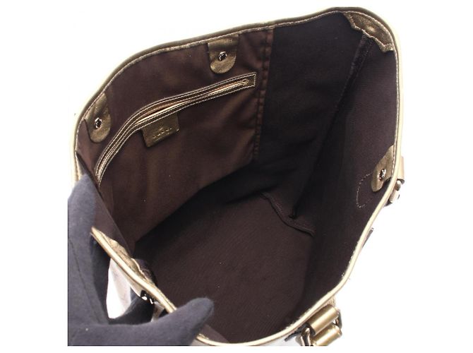 Borsa Tote Gucci GG Crystal Marrone Beige D'oro - vista 3