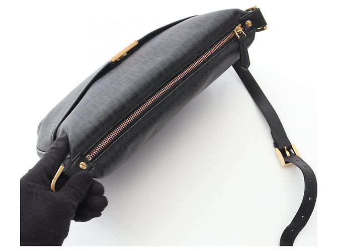 Borsa a Spalla Fendi Zucchino Nero - vista 8