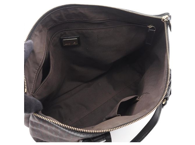 Fendi Zucchino Tote Bag Braun Schwarz - Ansicht 3