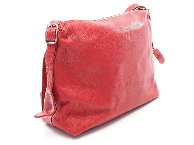 Borsa a Spalla Fendi Selleria Rosso - vista 2