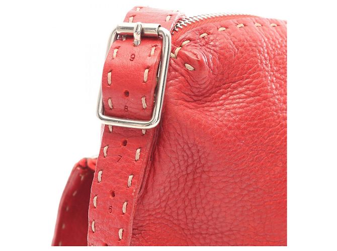 Borsa a Spalla Fendi Selleria Rosso - vista 6