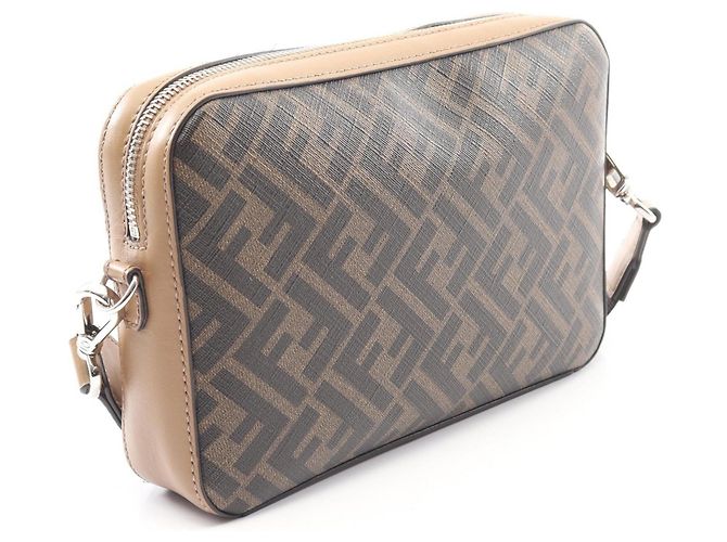 Borsa a tracolla Fendi Diagonal Camera Case Zucca Marrone Nero - vista 2