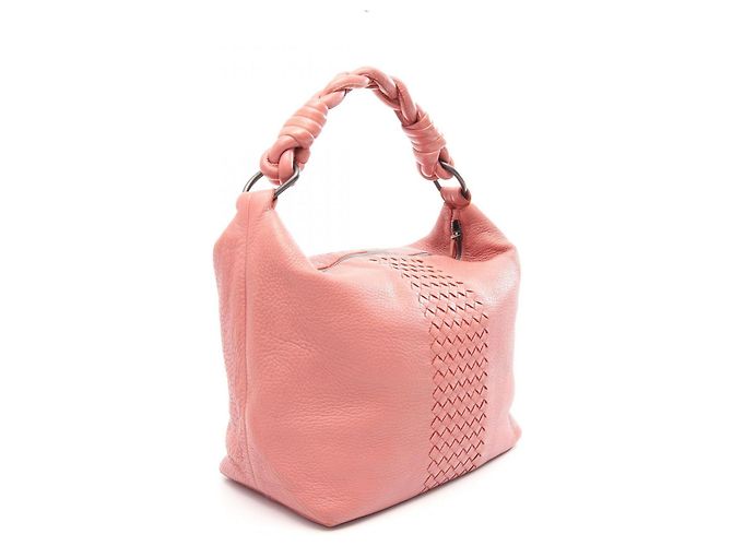 Bolso de hombro de cuero Intrecciato Bottega Veneta Rosa - vista 2