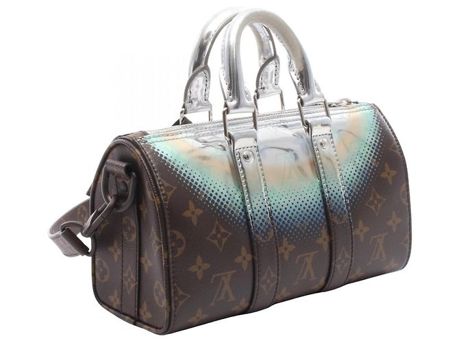 Borsa Louis Vuitton Keepall Bandoulière 25 Marrone Argento Multicolore - vista 2