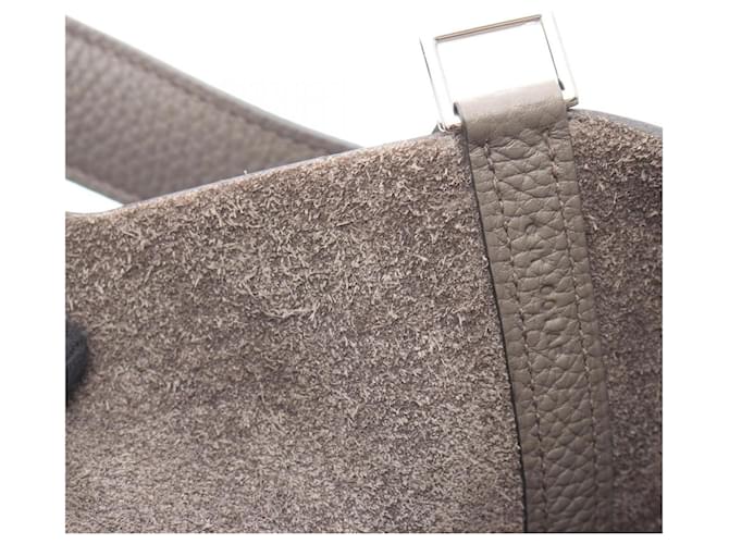Hermès Borsa Hermes Picotin Lock MM Marrone Grigio - vista 10