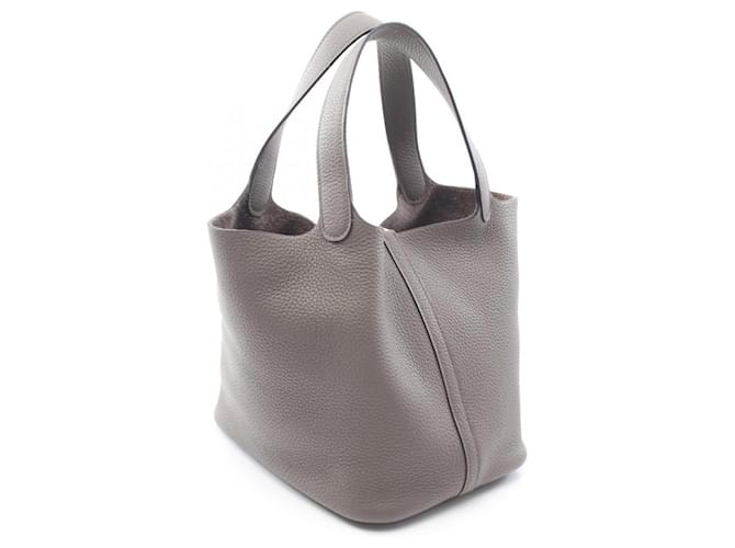 Hermès Borsa Hermes Picotin Lock MM Marrone Grigio - vista 2