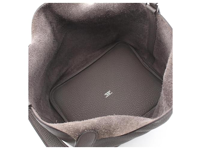 Hermès Borsa Hermes Picotin Lock MM Marrone Grigio - vista 3