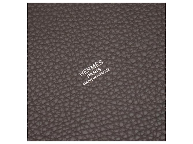 Hermès Borsa Hermes Picotin Lock MM Marrone Grigio - vista 4