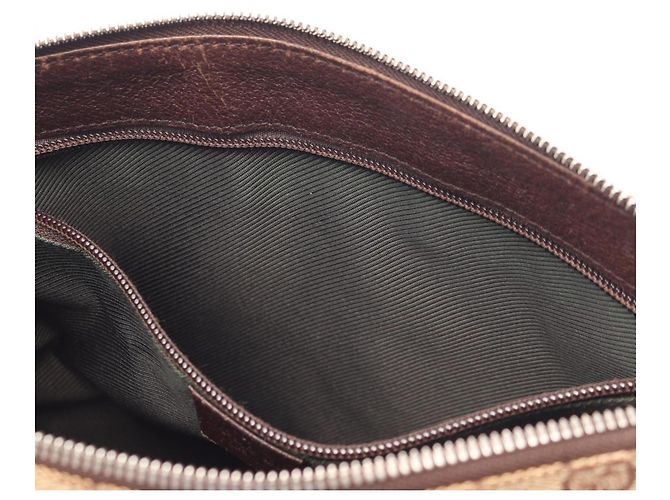 Borsa a tracolla Gucci in tela GG e pelle Marrone Beige - vista 9