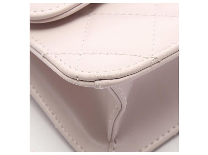 Borsa a tracolla Chanel Matelassé in pelle rosa - vista 10