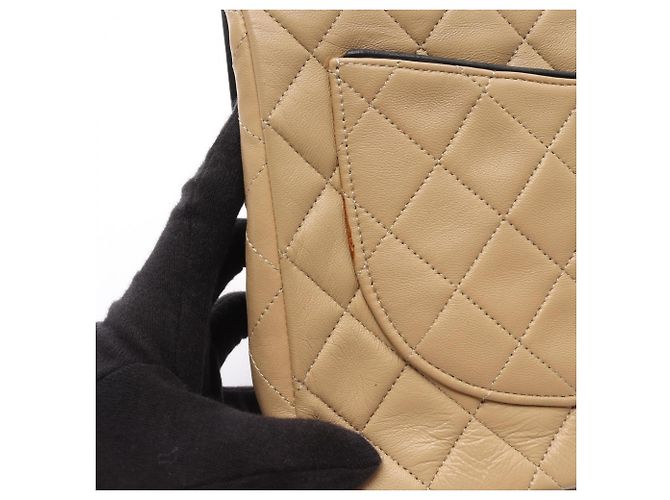 Borsa a Spalla Chanel Matelassé Vintage Beige - vista 14