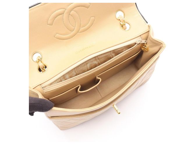 Borsa a Spalla Chanel Matelassé Vintage Beige - vista 3