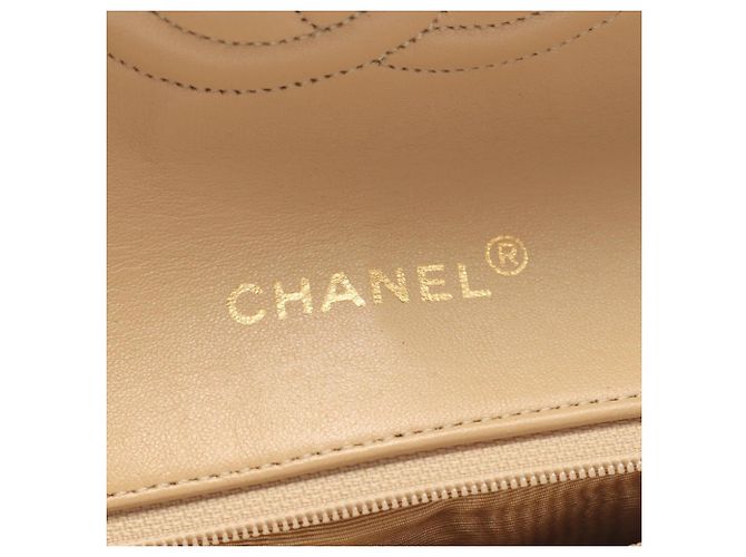 Borsa a Spalla Chanel Matelassé Vintage Beige - vista 4