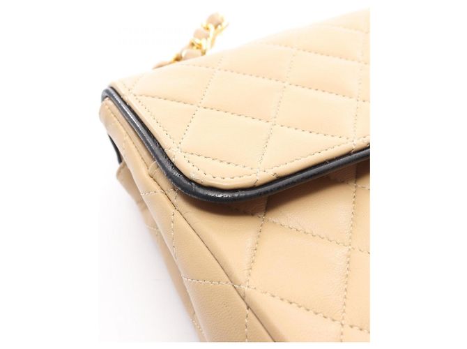 Borsa a Spalla Chanel Matelassé Vintage Beige - vista 9