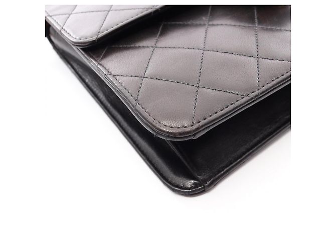 Borsa a tracolla Chanel Matelassé in pelle di agnello nera Nero - vista 10