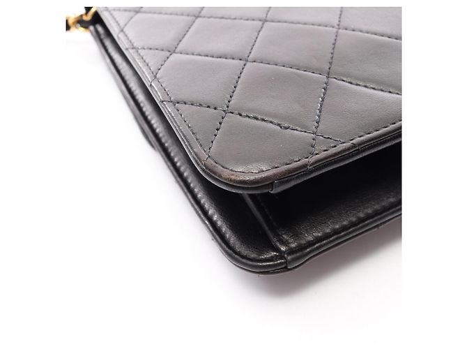 Borsa a tracolla Chanel Matelassé in pelle di agnello nera Nero - vista 12