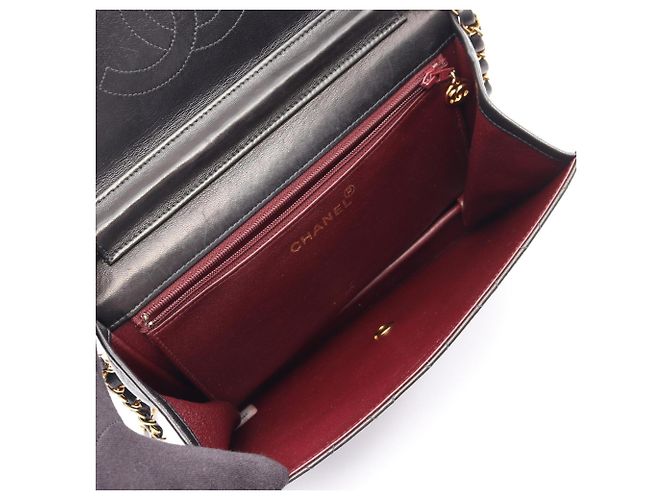 Borsa a tracolla Chanel Matelassé in pelle di agnello nera Nero - vista 3