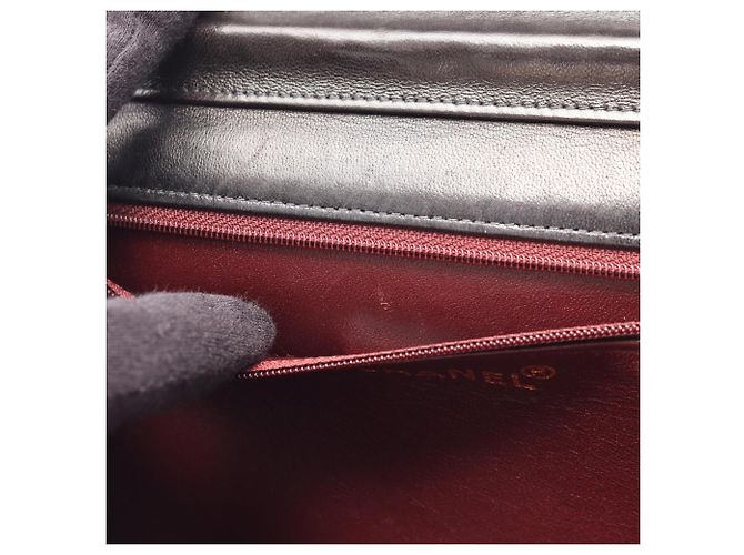 Borsa a tracolla Chanel Matelassé in pelle di agnello nera Nero - vista 6