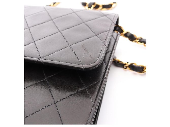 Borsa a tracolla Chanel Matelassé in pelle di agnello nera Nero - vista 9