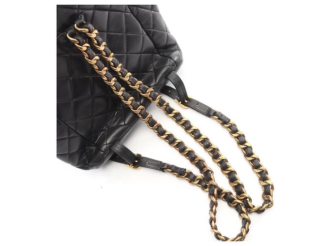 Zaino Chanel Matelassé in agnello nero - vista 11