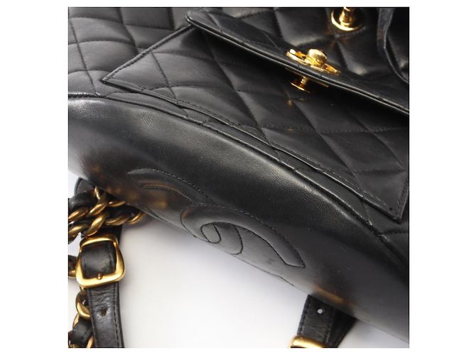 Zaino Chanel Matelassé in agnello nero - vista 8