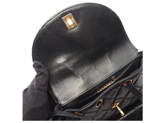 Zaino Chanel Matelassé in agnello nero - vista 9