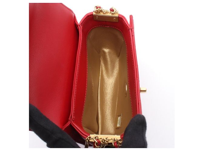 Borsa a Spalla Chanel Matelassé Mini Chain Rosso - vista 3