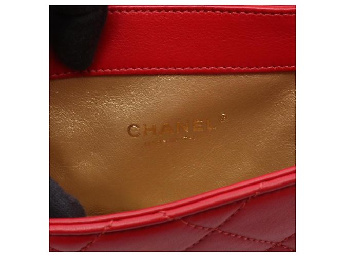 Borsa a Spalla Chanel Matelassé Mini Chain Rosso - vista 4