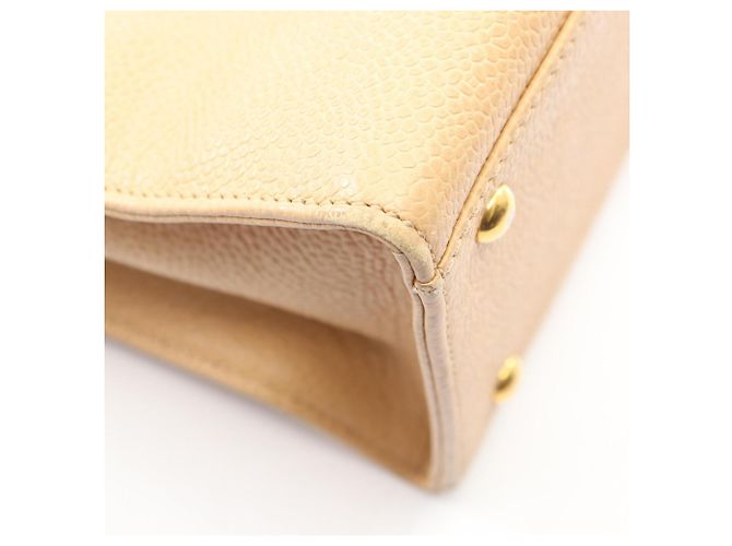 Timeless Borsa Chanel in pelle di vitello martellata beige - vista 6