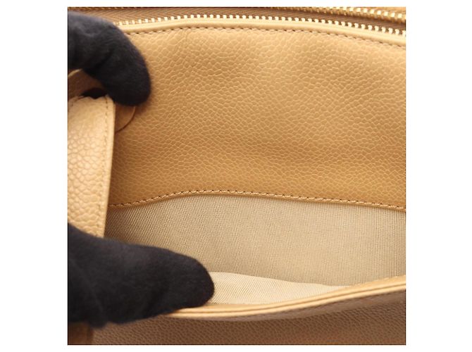 Timeless Borsa Chanel in pelle di vitello martellata beige - vista 8