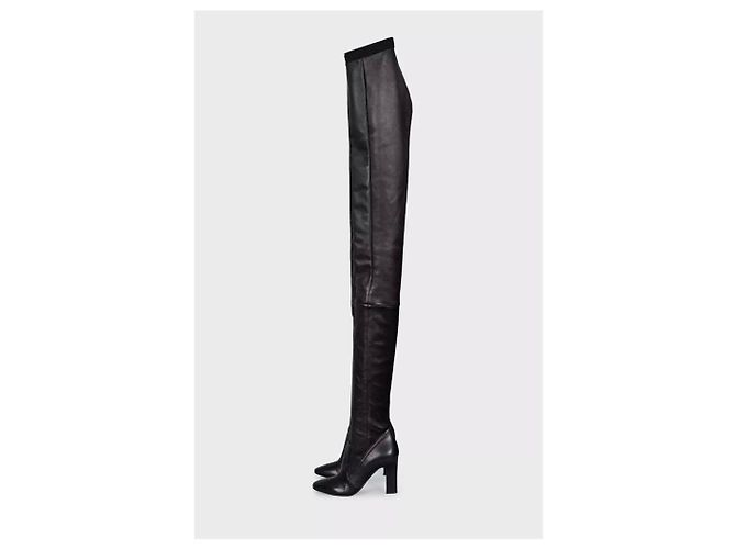 Botas altas de cuero negro Tamara Mellon - Talla 39 de segunda mano - vista 2