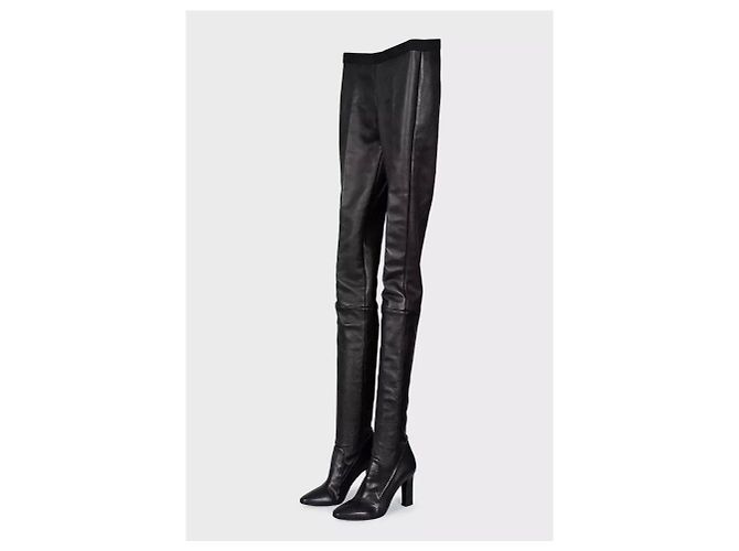 Botas altas de cuero negro Tamara Mellon - Talla 39 de segunda mano - vista 3