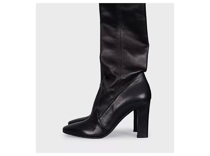 Botas altas de cuero negro Tamara Mellon - Talla 39 de segunda mano - vista 6