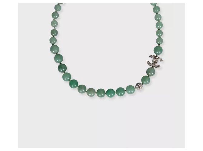 Set Collana e Bracciale Verde Chanel Primavera/Estate 2015 Usato - vista 4
