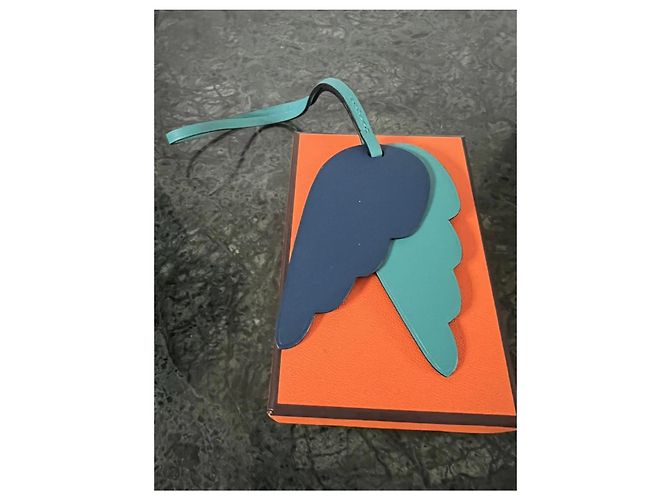 Hermès Taschenanhänger neu Grün Marineblau - Ansicht 3