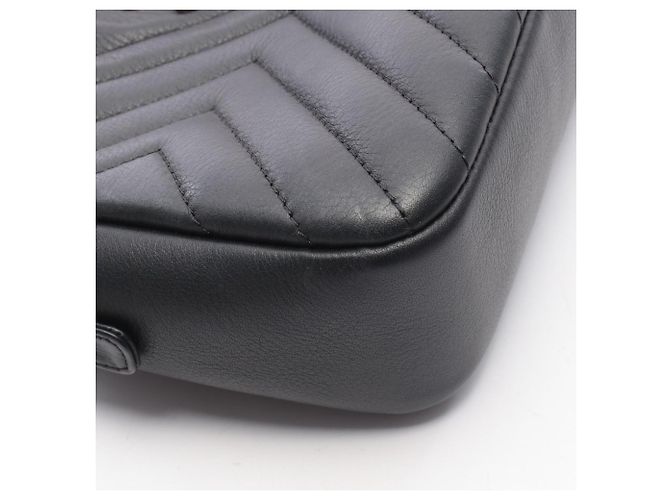 Borsa a Spalla Chanel Chevron V-Stitch Tassel Nero - vista 9