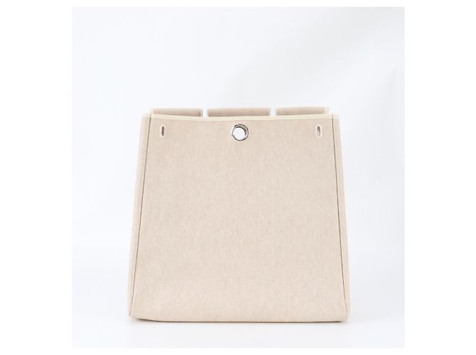 Hermès Hermes Herbag MM Leather Toile Borsa a tracolla 2-Way Beige - vista 10