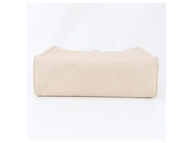 Hermès Hermes Herbag MM Leather Toile Borsa a tracolla 2-Way Beige - vista 14