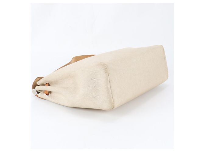 Hermès Hermes Herbag MM Leather Toile Borsa a tracolla 2-Way Beige - vista 6