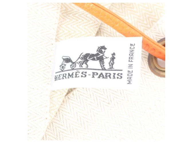 Hermès Borsa a tracolla Hermes Aline PM Toile Chevron Leather Beige Arancione - vista 10