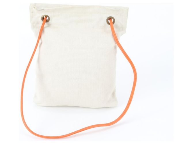 Hermès Borsa a tracolla Hermes Aline PM Toile Chevron Leather Beige Arancione - vista 2