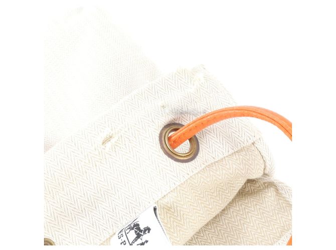 Hermès Borsa a tracolla Hermes Aline PM Toile Chevron Leather Beige Arancione - vista 9