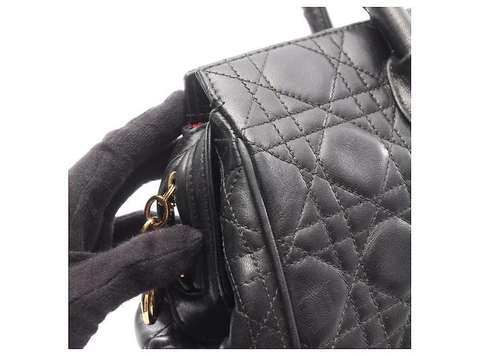 Borsa a Spalla Christian Dior Lady Cannage Nero - vista 11