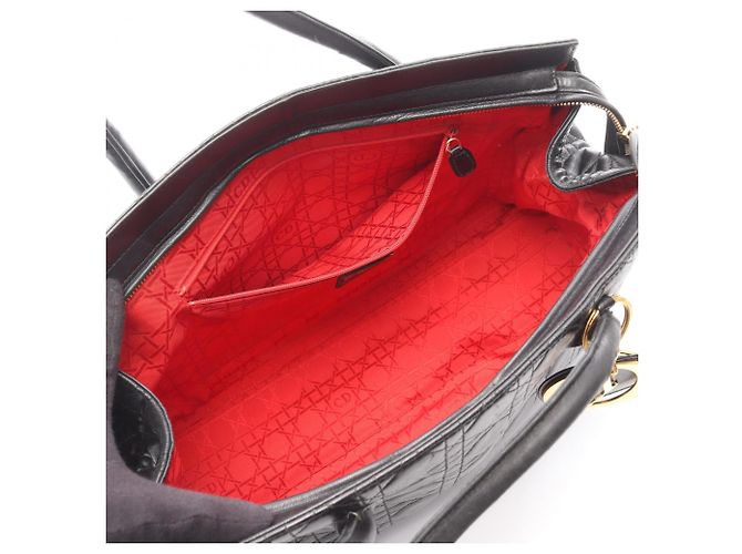 Borsa a Spalla Christian Dior Lady Cannage Nero - vista 3