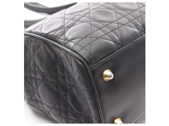 Borsa a Spalla Christian Dior Lady Cannage Nero - vista 7