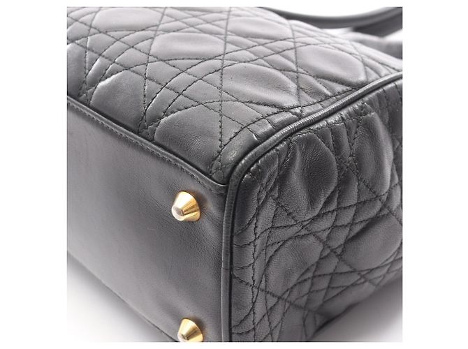 Borsa a Spalla Christian Dior Lady Cannage Nero - vista 8
